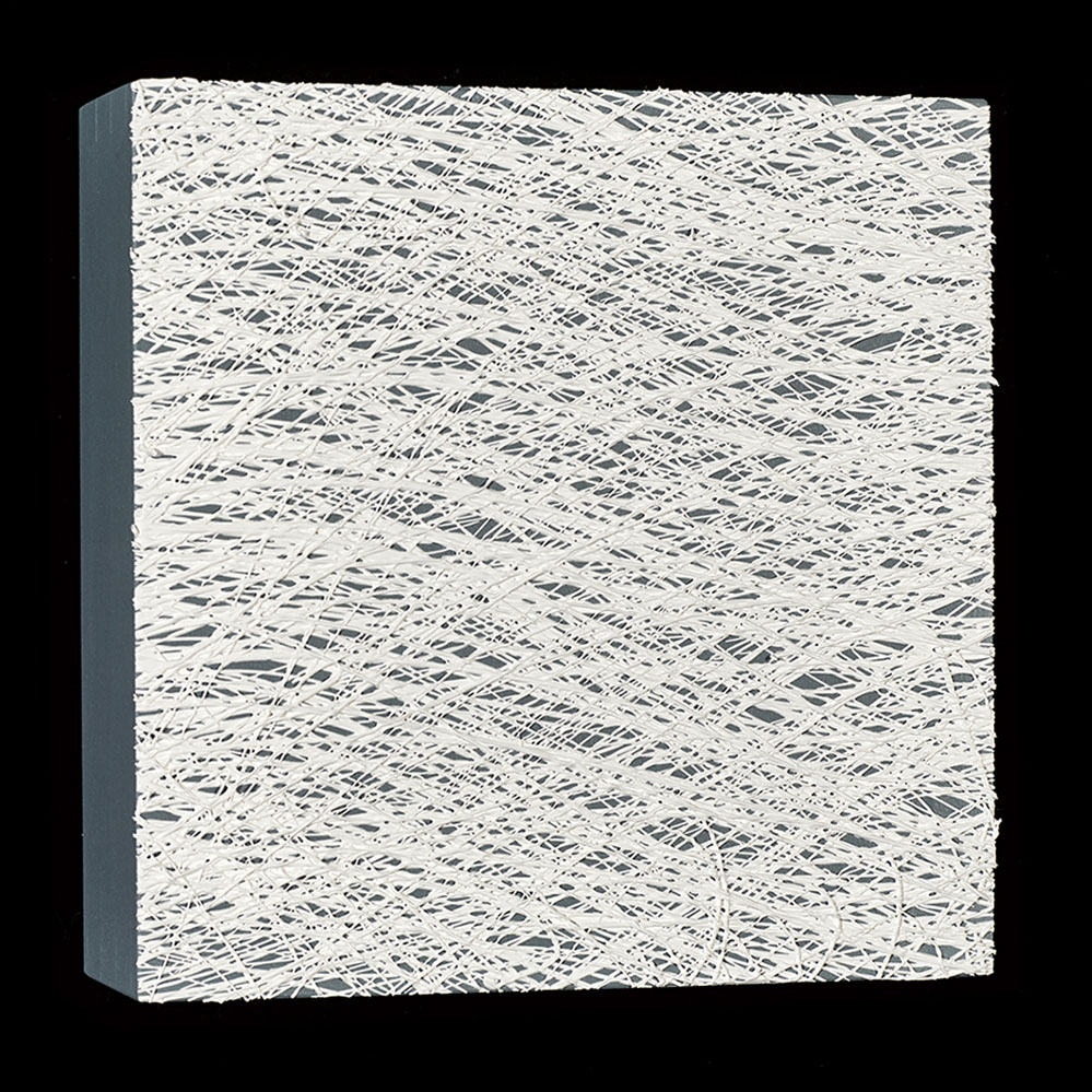 Susanne Lyner, 2017-31_Reihe-Sansparoles, 20 x 20 x 6 cm, Acryl auf Baumwolle