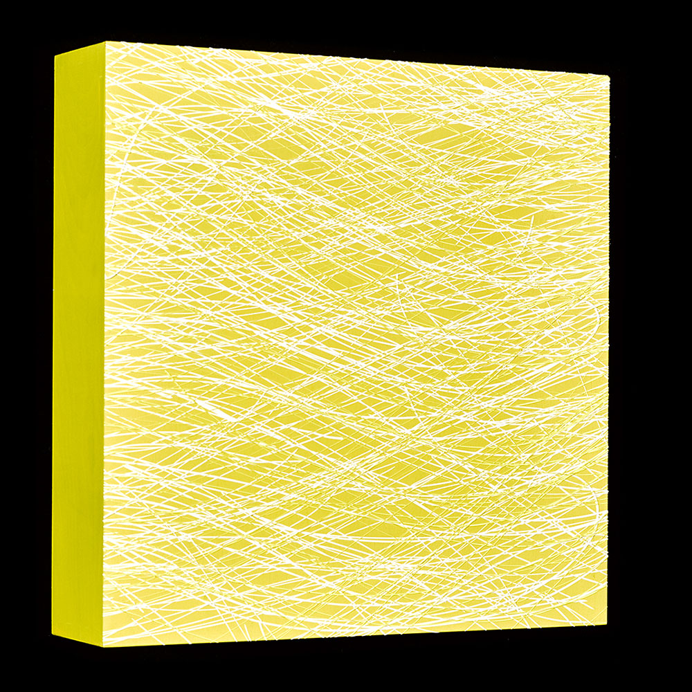 Susanne Lyner, 2017-35_Reihe-Sansparoles, 40 x 40 x 9 cm, Acryl auf Baumwolle