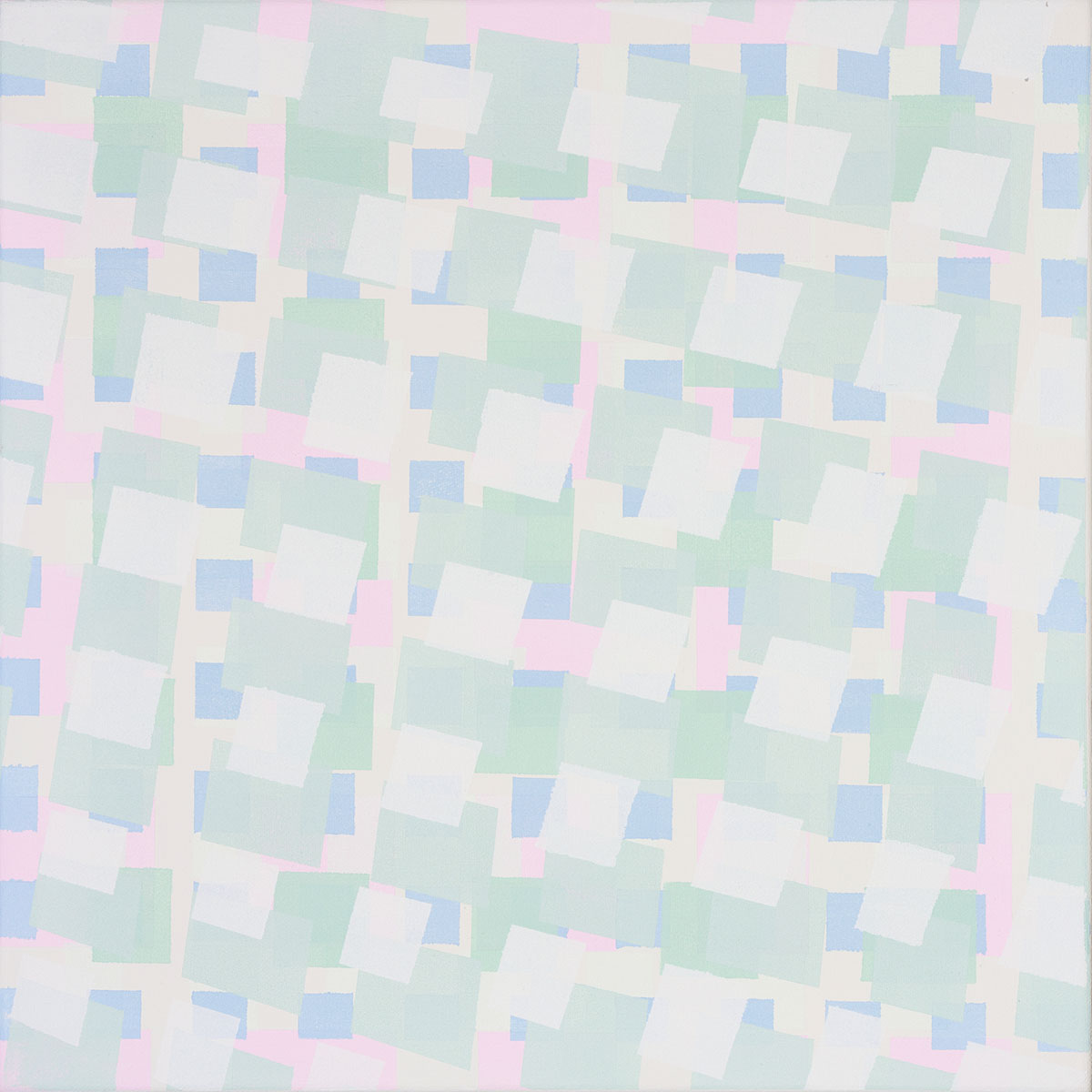 Susanne Lyner, 2019_02v70_winterbluesch, Acryl auf Baumwolle, 40 x 40 cm