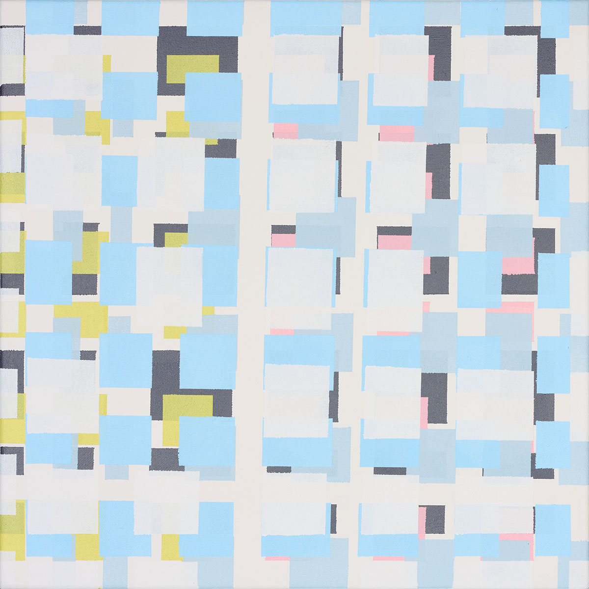 Susanne Lyner, 2019_04v70_winterbluesch, Acryl auf Baumwolle, 40 x 40 cm
