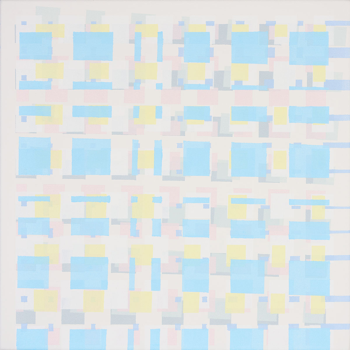 Susanne Lyner, 2019_05v70_winterbluesch, Acryl auf Baumwolle, 40 x 40 cm