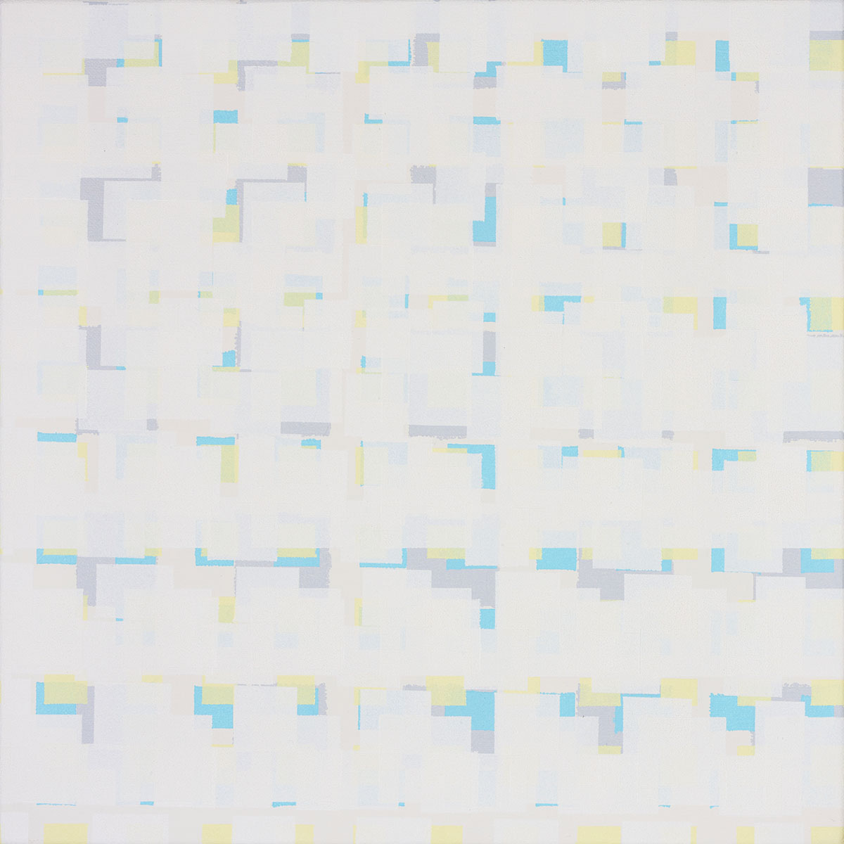 Susanne Lyner, 2019_06v70_winterbluesch, Acryl auf Baumwolle, 40 x 40 cm