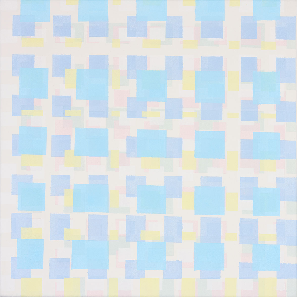 Susanne Lyner, 2019_07v70_winterbluesch, Acryl auf Baumwolle, 40 x 40 cm