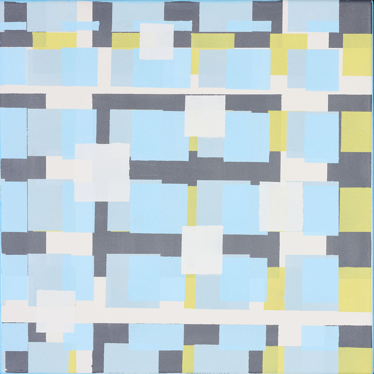 Susanne Lyner, 2019_08v70_winterbluesch, Acryl auf Baumwolle, 40 x 40 cm