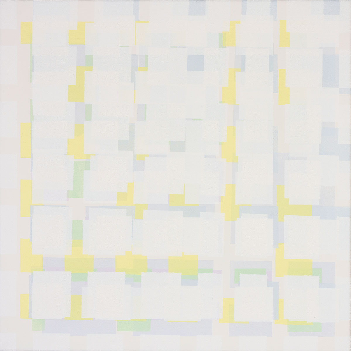 Susanne Lyner, 2019_10v70_winterbluesch, Acryl auf Baumwolle, 40 x 40 cm