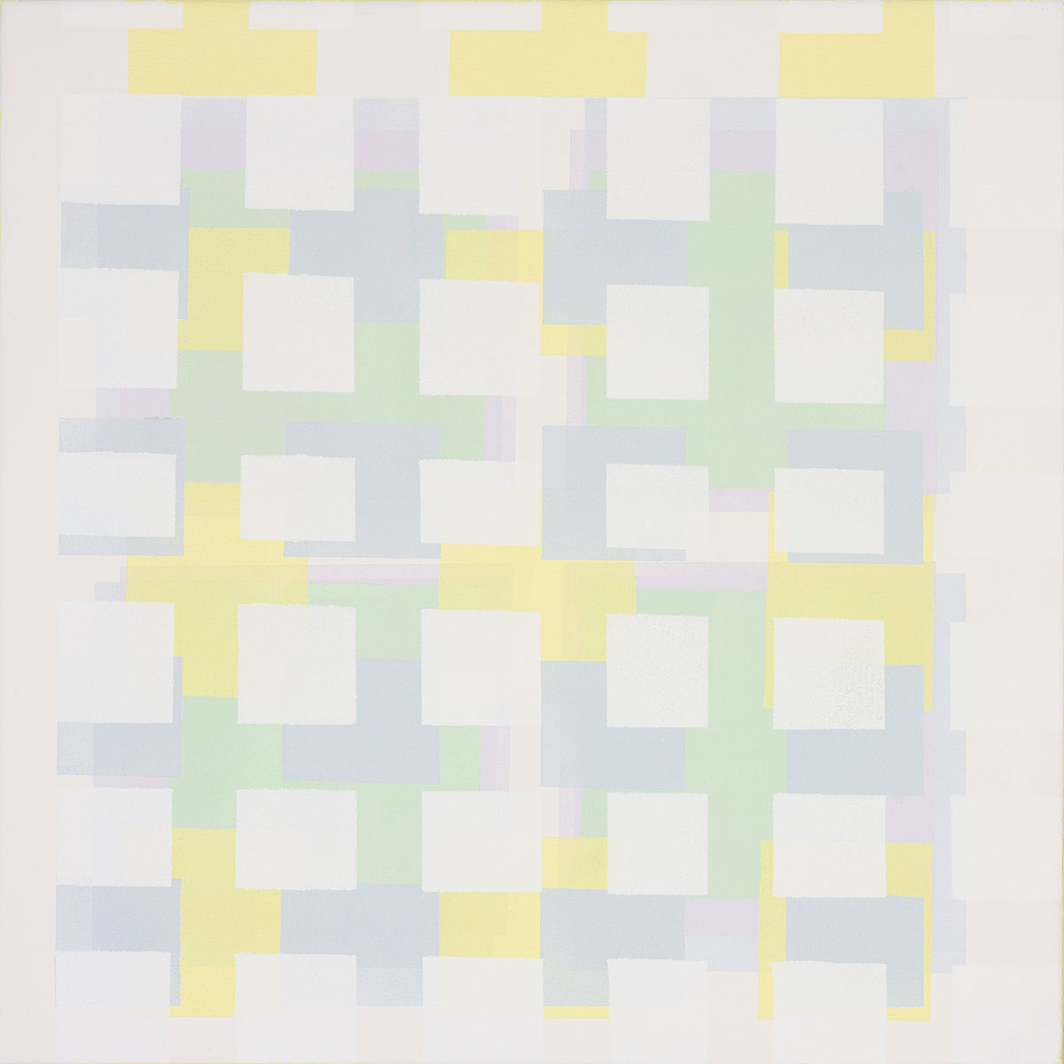 Susanne Lyner, 2019_12v70_winterbluesch, Acryl auf Baumwolle, 40 x 40 cm
