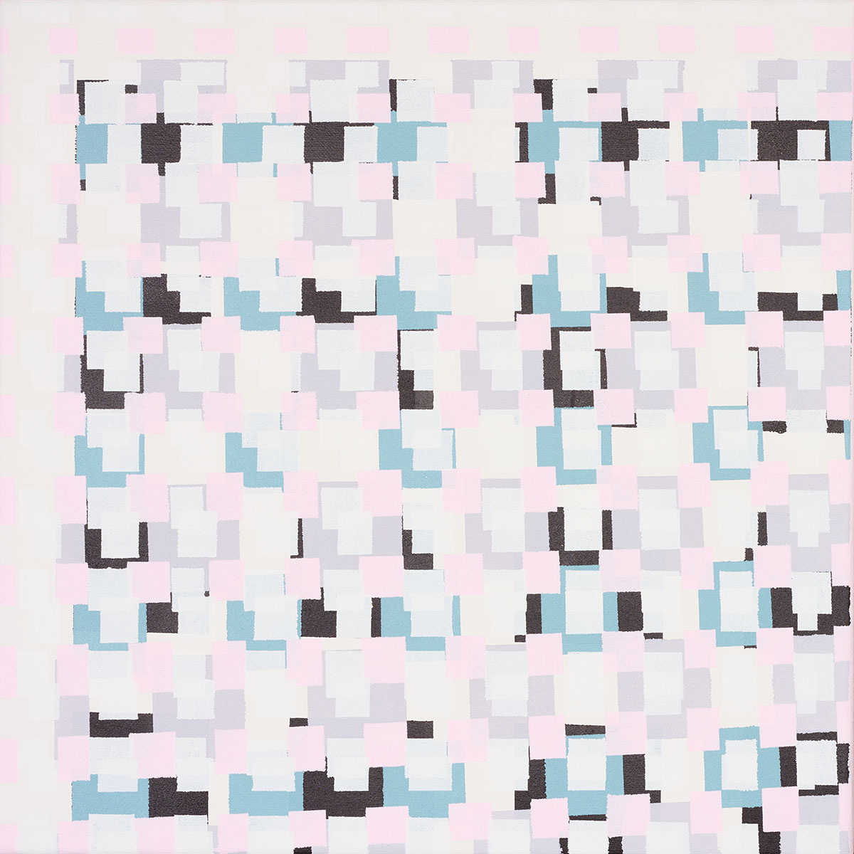 Susanne Lyner, 2019_17v70_winterbluesch, Acryl auf Baumwolle, 40 x 40 cm