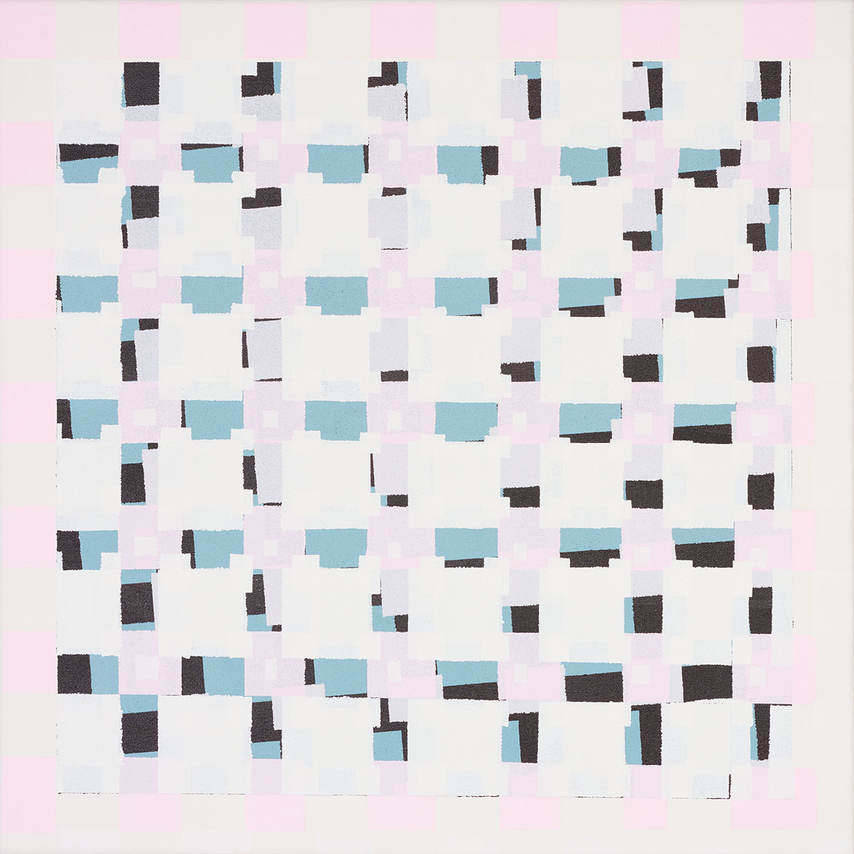 Susanne Lyner, 2019_28v70_winterbluesch, Acryl auf Baumwolle, 40 x 40 cm