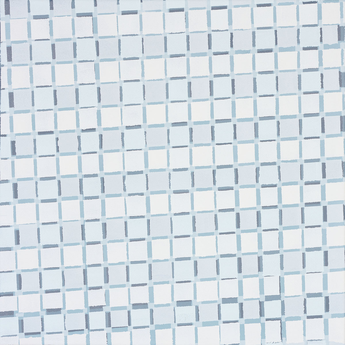 Susanne Lyner, 2019_29v70_winterbluesch, Acryl auf Baumwolle, 40 x 40 cm