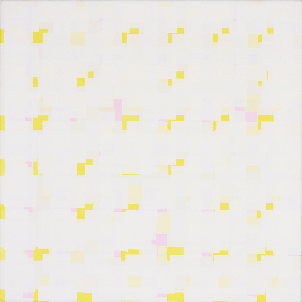 Susanne Lyner, 2019_30v70_winterbluesch, Acryl auf Baumwolle, 40 x 40 cm