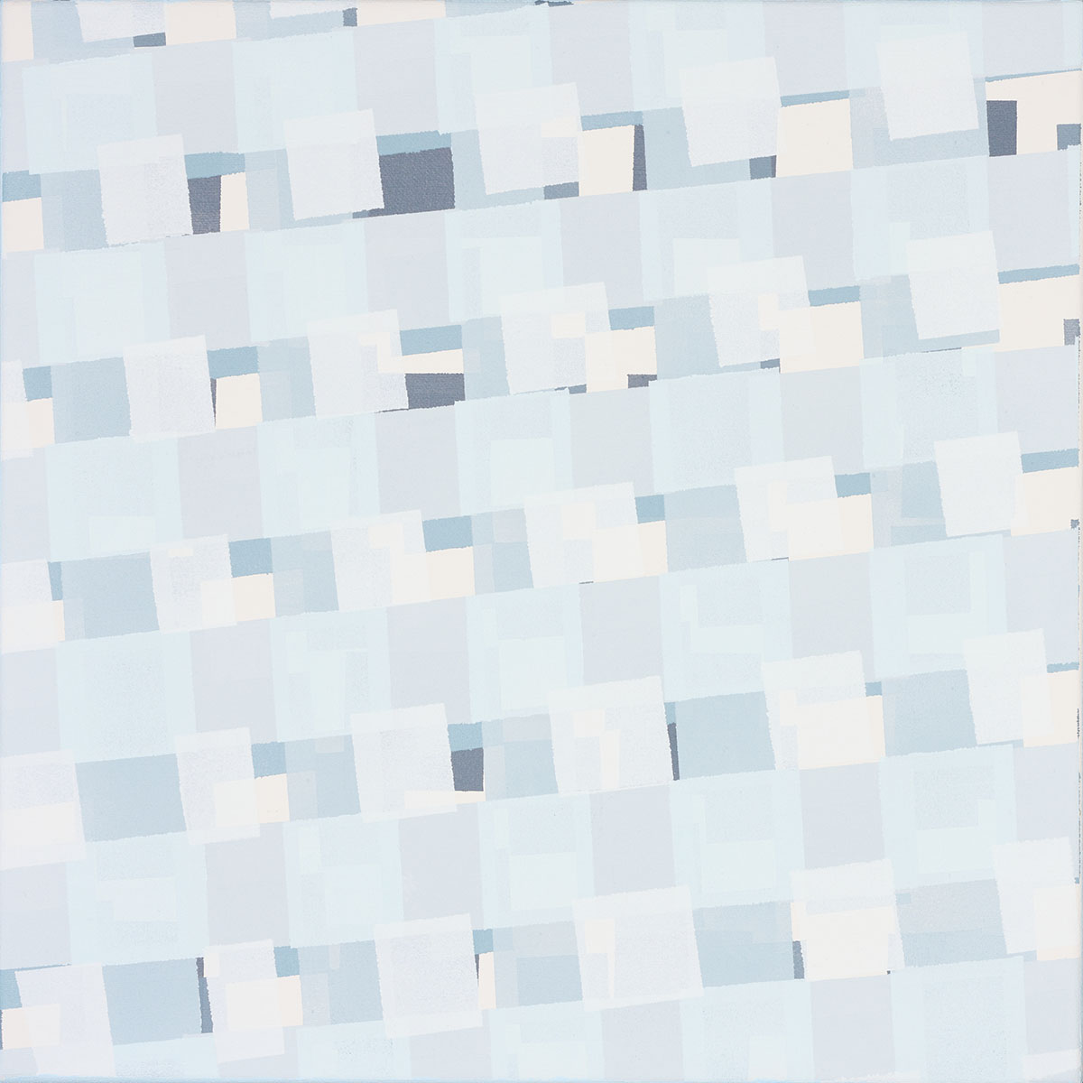 Susanne Lyner, 2019_36v70_winterbluesch, Acryl auf Baumwolle, 40 x 40 cm