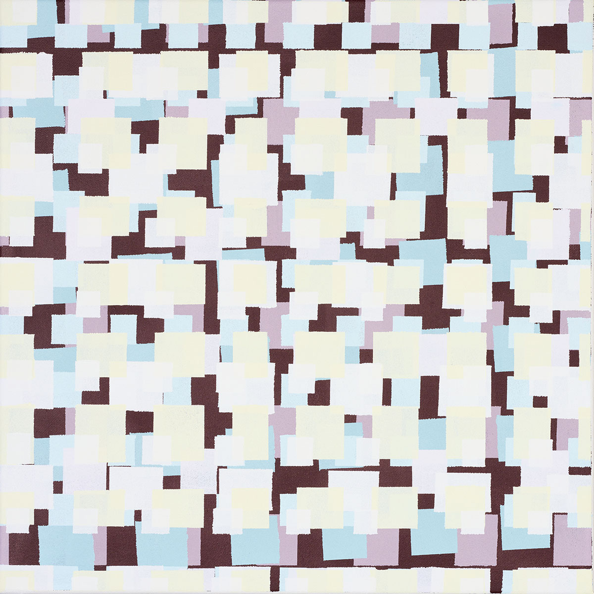 Susanne Lyner, 2019_38v70_winterbluesch, Acryl auf Baumwolle, 40 x 40 cm