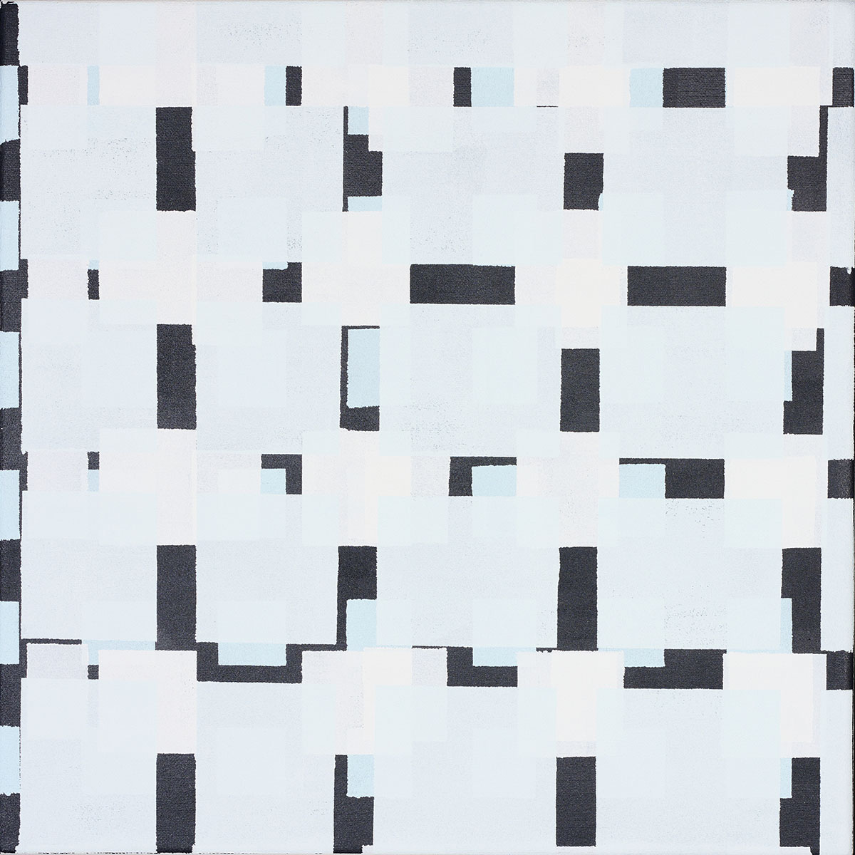Susanne Lyner, 2019_43v70_winterbluesch, Acryl auf Baumwolle, 40 x 40 cm