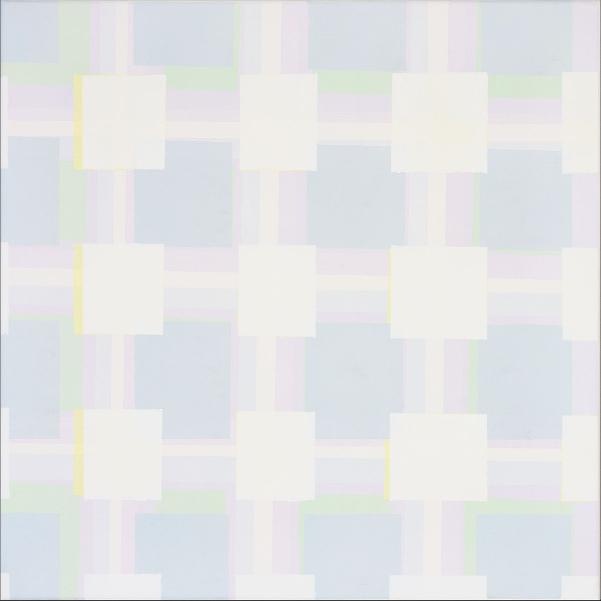 Susanne Lyner, 2019_34v70_winterbluesch, Acryl auf Baumwolle, 40 x 40 cm