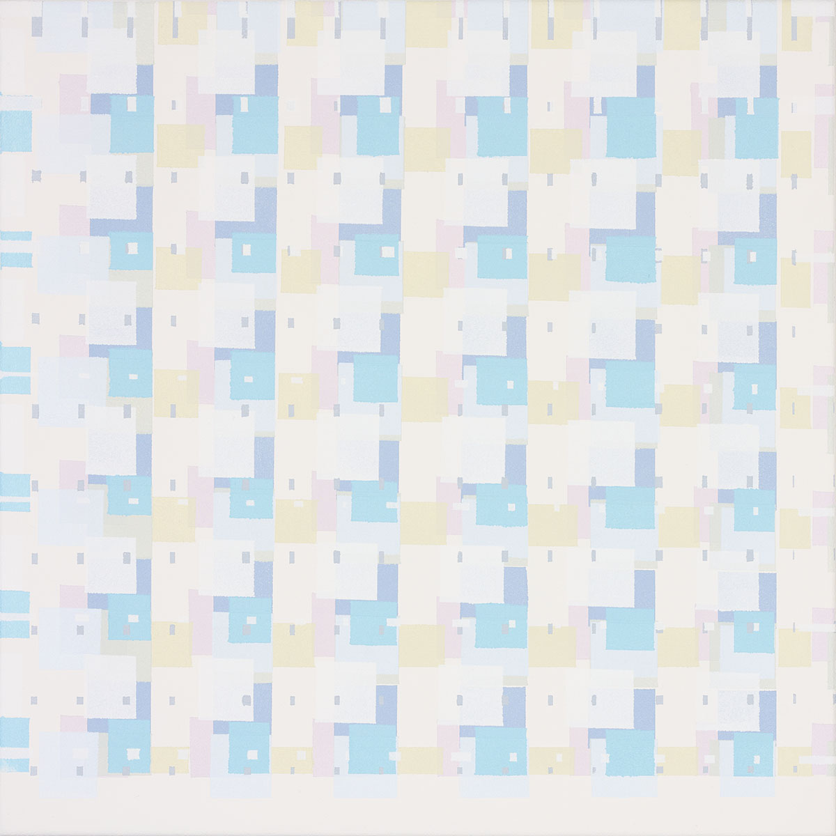Susanne Lyner, 2019_49v70_winterbluesch, Acryl auf Baumwolle, 40 x 40 cm