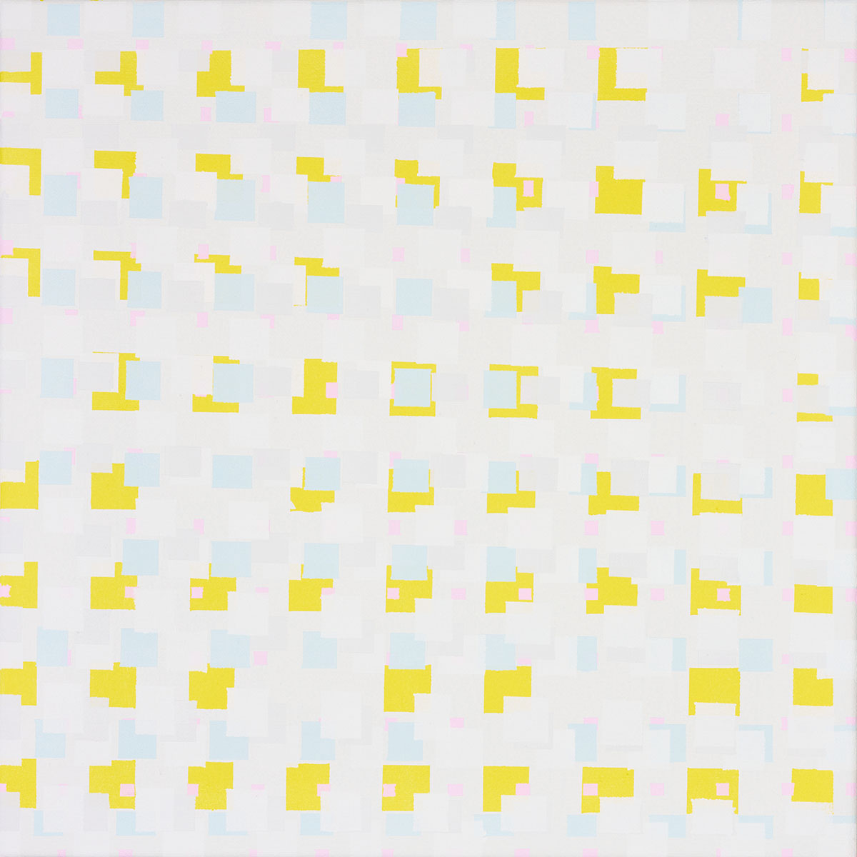 Susanne Lyner, 2019_53v70_winterbluesch, Acryl auf Baumwolle, 40 x 40 cm
