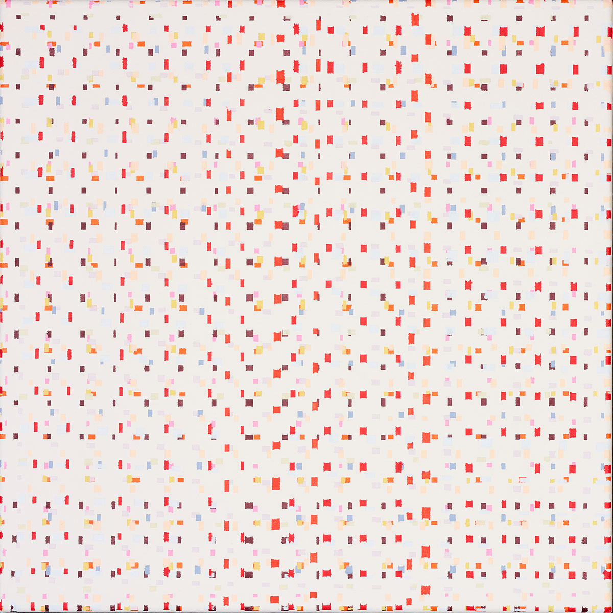 Susanne Lyner, 2019_54v70_winterbluesch, Acryl auf Baumwolle, 40 x 40 cm
