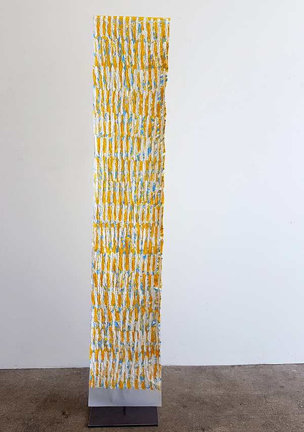 Susanne Lyner, 2019, Meine Stammbäume Nr. 05, Acryl auf Transparentpapier beidseitig bearbeitet, 340 x 33 cm