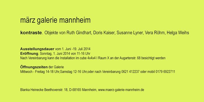 kontraste, einladung, märz galerie mannheim